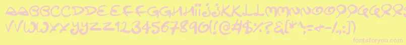 Swirltastic Font – Pink Fonts on Yellow Background