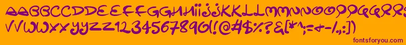 Swirltastic Font – Purple Fonts on Orange Background