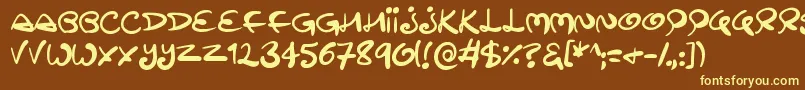 Swirltastic Font – Yellow Fonts on Brown Background