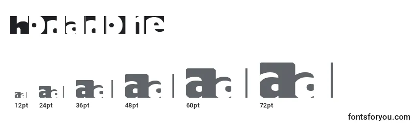 sizes of hodadone font, hodadone sizes