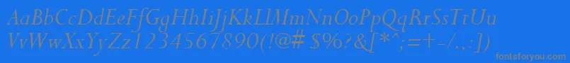 PurloinItalic Font – Gray Fonts on Blue Background