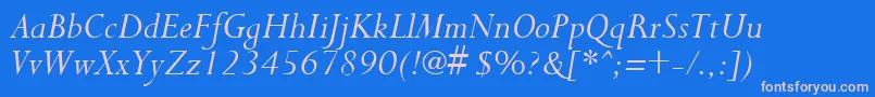 Fonte PurloinItalic – fontes rosa em um fundo azul