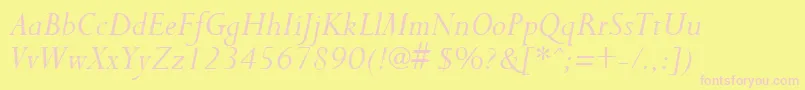 Police PurloinItalic – polices roses sur fond jaune