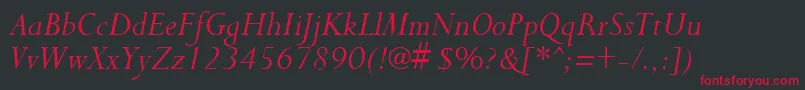 PurloinItalic Font – Red Fonts on Black Background