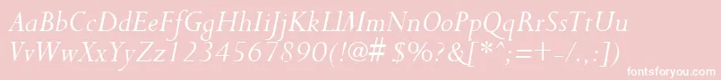 PurloinItalic Font – White Fonts on Pink Background