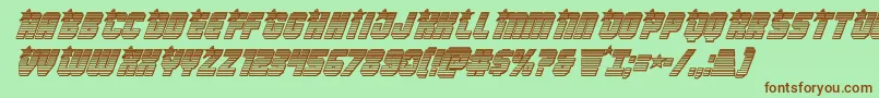 Armyrangerschromeital Font – Brown Fonts on Green Background