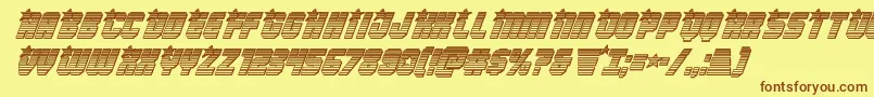 Armyrangerschromeital Font – Brown Fonts on Yellow Background
