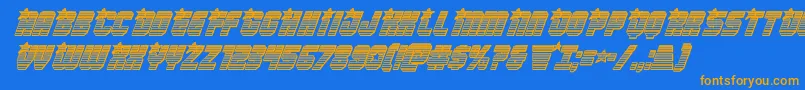 Armyrangerschromeital Font – Orange Fonts on Blue Background