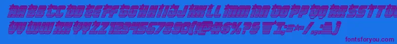 Armyrangerschromeital Font – Purple Fonts on Blue Background