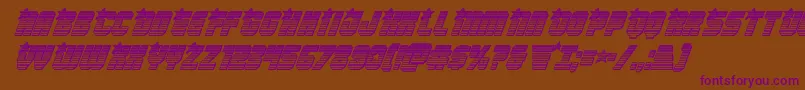 Armyrangerschromeital Font – Purple Fonts on Brown Background