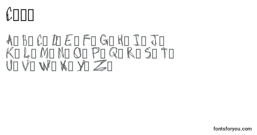 Czcionka Crap – alfabet, cyfry, specjalne znaki