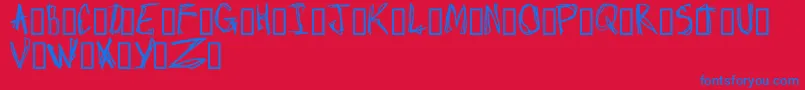 Crap Font – Blue Fonts on Red Background