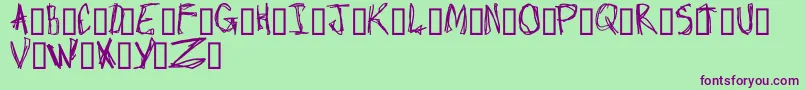 Crap-Schriftart – Violette Schriften auf grünem Hintergrund