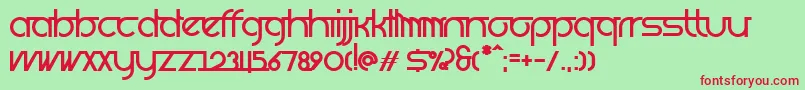 Prognostic Font – Red Fonts on Green Background