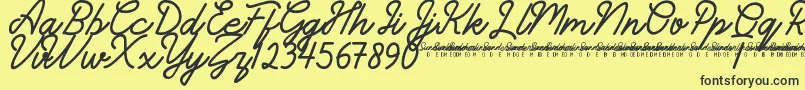 Шрифт SunderlinesDemo – чёрные шрифты на жёлтом фоне