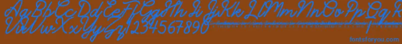 Шрифт SunderlinesDemo – синие шрифты на коричневом фоне