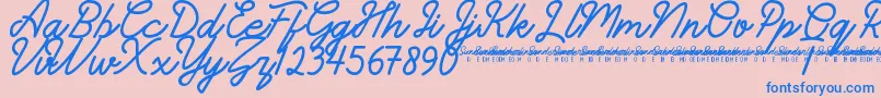 SunderlinesDemo-Schriftart – Blaue Schriften auf rosa Hintergrund