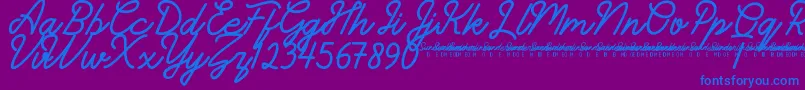 フォントSunderlinesDemo – 紫色の背景に青い文字