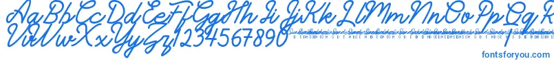 フォントSunderlinesDemo – 白い背景に青い文字