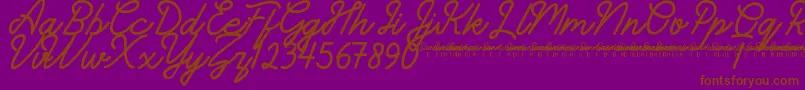 Czcionka SunderlinesDemo – brązowe czcionki na fioletowym tle