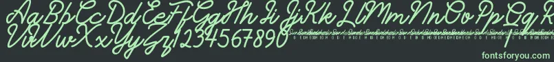 SunderlinesDemo-fontti – vihreät fontit mustalla taustalla