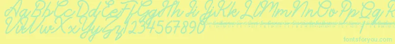 Fonte SunderlinesDemo – fontes verdes em um fundo amarelo