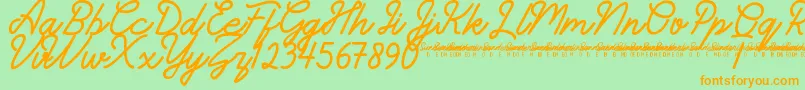 SunderlinesDemo Font – Orange Fonts on Green Background