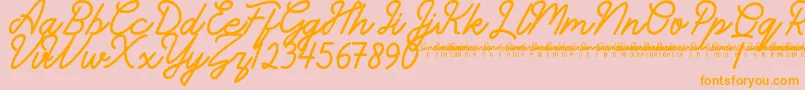 Шрифт SunderlinesDemo – оранжевые шрифты на розовом фоне