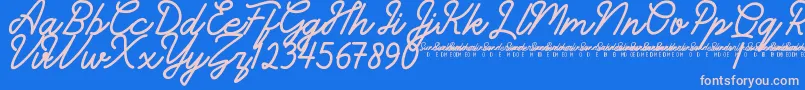 SunderlinesDemo-Schriftart – Rosa Schriften auf blauem Hintergrund