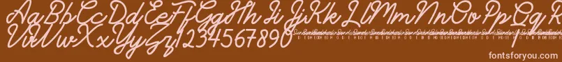 Шрифт SunderlinesDemo – розовые шрифты на коричневом фоне