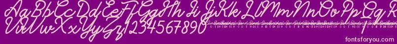 フォントSunderlinesDemo – 紫の背景にピンクのフォント