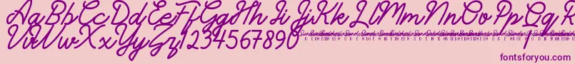 SunderlinesDemo-Schriftart – Violette Schriften auf rosa Hintergrund