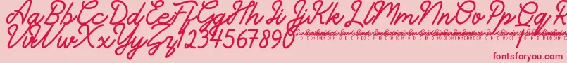 SunderlinesDemo-Schriftart – Rote Schriften auf rosa Hintergrund