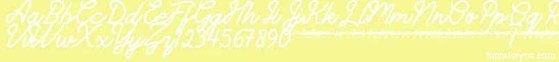 フォントSunderlinesDemo – 黄色い背景に白い文字