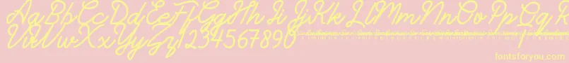 SunderlinesDemo Font – Yellow Fonts on Pink Background