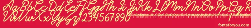 SunderlinesDemo Font – Yellow Fonts on Red Background