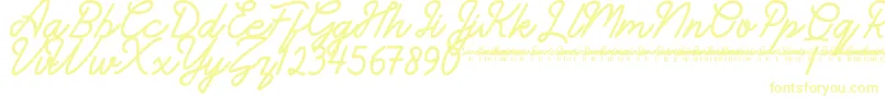 フォントSunderlinesDemo – 白い背景に黄色の文字