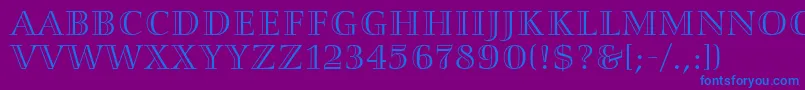 Smaragd-Schriftart – Blaue Schriften auf violettem Hintergrund