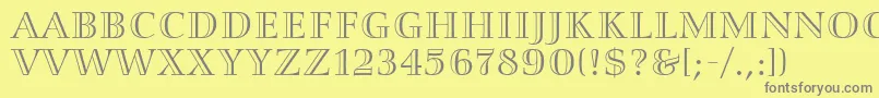 Weitere Informationen zur Smaragd-Schriftart Smaragd-Schriftart – Graue Schriften auf gelbem Hintergrund