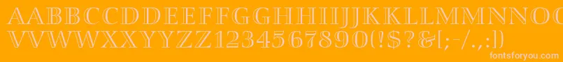 Smaragd-Schriftart – Rosa Schriften auf orangefarbenem Hintergrund