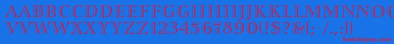 Smaragd Font – Red Fonts on Blue Background