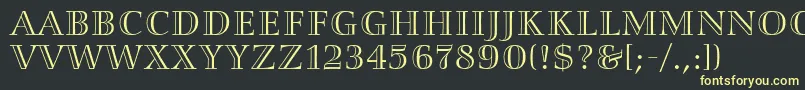 フォントSmaragd – 黒い背景に黄色の文字