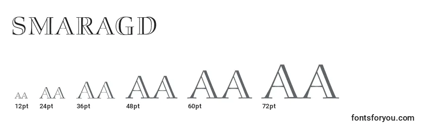 Размеры шрифта Smaragd