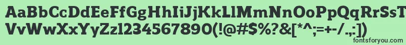 フォントReganslabHeavy – 緑の背景に黒い文字