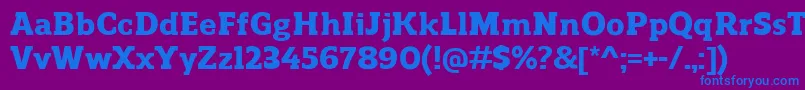 フォントReganslabHeavy – 紫色の背景に青い文字