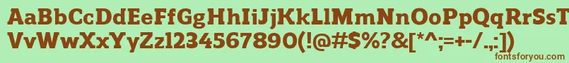 ReganslabHeavy Font – Brown Fonts on Green Background