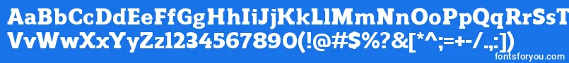 フォントReganslabHeavy – 青い背景に白い文字