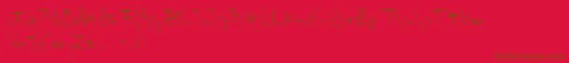 Więcej informacji o czcionce Kafka Czcionka Kafka – brązowe czcionki na czerwonym tle