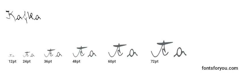 Размеры шрифта Kafka