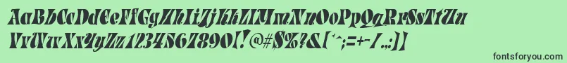 ParadetightItalic Font – Black Fonts on Green Background